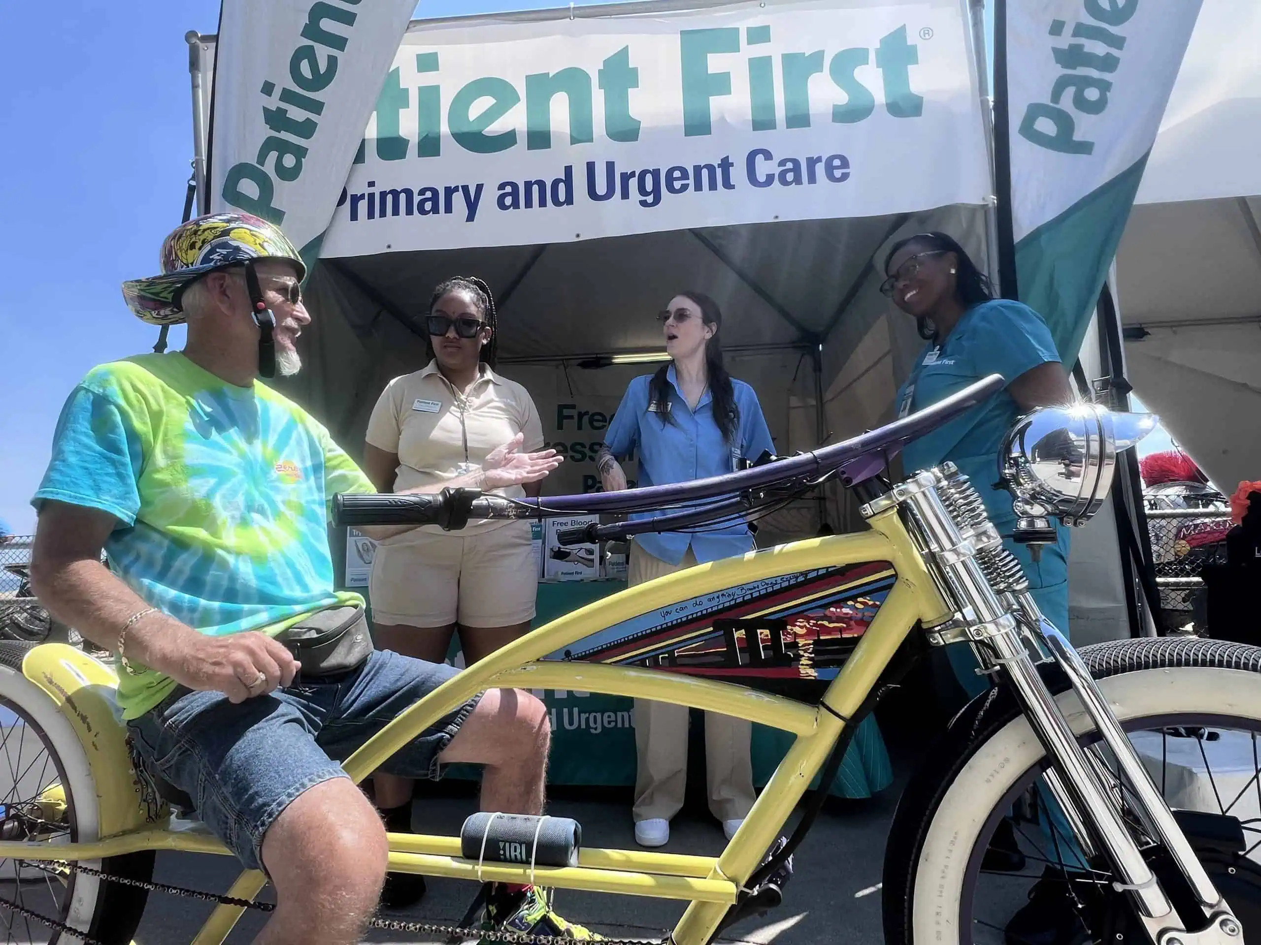 Staff with biker 3